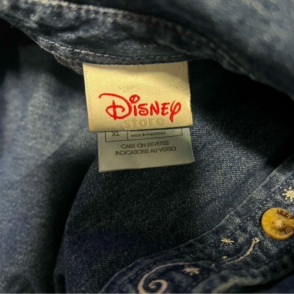 Vintage Disney XL Denim Long Sleeve Jean Dress Embroidery Winnie Pooh Tigger EUC - Picture 11 of 14